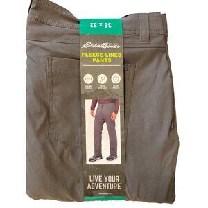 Eddie Bauer Men's Fleece Lined Water Repellent Pants Size 38X32 NWT